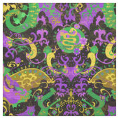 Mardi Gras Dragon, Schlange, Fantasy Woman Damask Stoff (Muster)