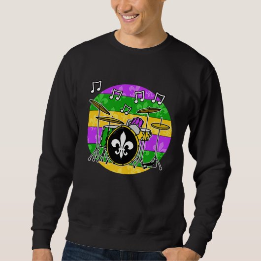 Mardi Gras Drums Drummer Percussionist Musician Sweatshirt (Vorderseite)