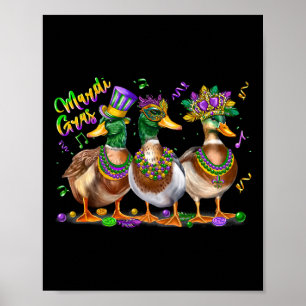 Mardi Gras Duck Carnival Kostüm Louisiana Men Wom Poster