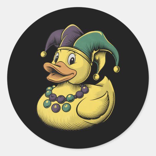 Mardi Gras Duck Rubber Ducky Costume Louisiana Lai Runder Aufkleber (Vorderseite)