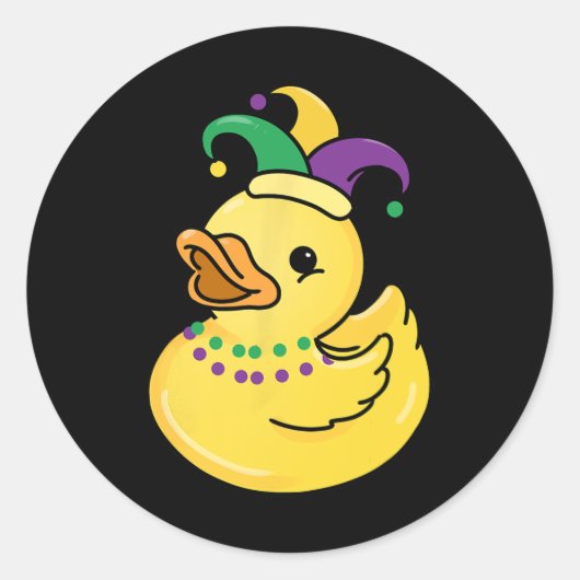 Mardi Gras Duck Runder Aufkleber (Vorderseite)