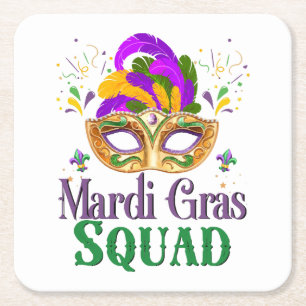 Mardi-Gras-Einheit Rechteckiger Pappuntersetzer