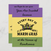 Mardi Gras Einladung (Vorne/Hinten)