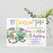 Mardi Gras Einladung (Stehend Vorderseite)