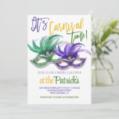 Mardi Gras Einladung (Stehend Vorderseite)