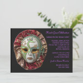Mardi Gras Einladung (Stehend Vorderseite)