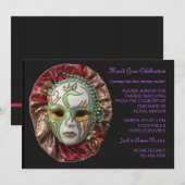 Mardi Gras Einladung (Vorne/Hinten)