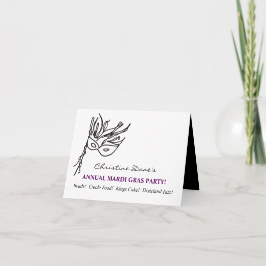 Mardi Gras! Einladung (Vorderseite)