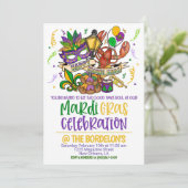 Mardi Gras Einladung (Stehend Vorderseite)