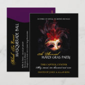 Mardi Gras Einladung (Vorne/Hinten)