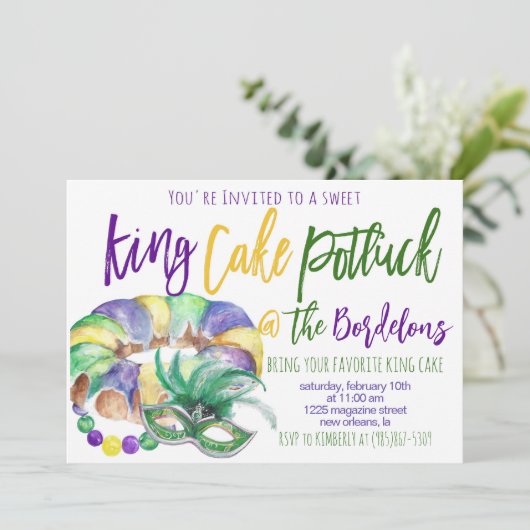 Mardi Gras Einladung (Stehend Vorderseite)