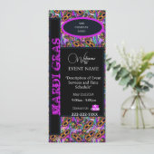 MARDI GRAS EINLADUNG (Stehend Vorderseite)