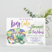 Mardi Gras Einladung (Stehend Vorderseite)