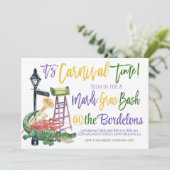 Mardi Gras Einladung (Stehend Vorderseite)