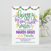 Mardi Gras Einladung (Stehend Vorderseite)