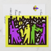 Mardi Gras Einladung (Vorne/Hinten)