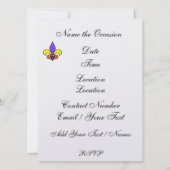 Mardi Gras Einladung (Rückseite)