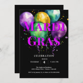 Mardi Gras Einladung (Vorne/Hinten)