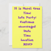 Mardi Gras Einladung (Rückseite)