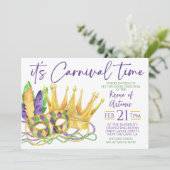 Mardi Gras Einladung (Stehend Vorderseite)