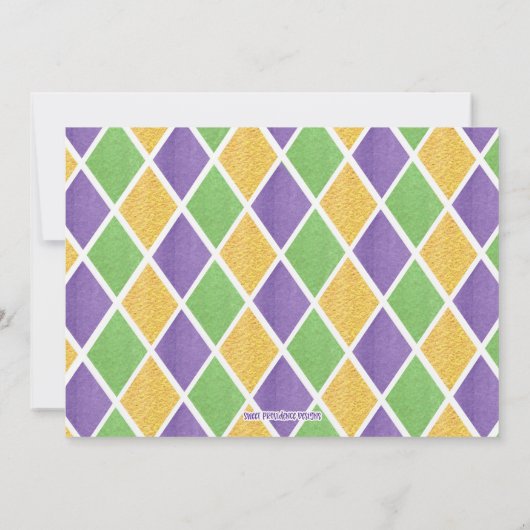 Mardi Gras Einladung (Rückseite)