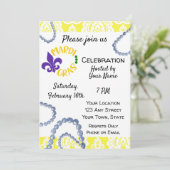 Mardi Gras Einladung (Stehend Vorderseite)