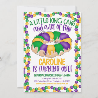 Mardi Gras Einladung zum ersten Geburtstag