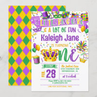 Mardi Gras Einladung zum ersten Geburtstag