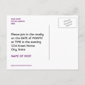 Mardi Gras! Einladungspostkarte (Rückseite)