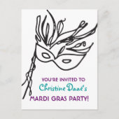 Mardi Gras! Einladungspostkarte (Vorderseite)