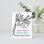 Mardi Gras! Einladungspostkarte (Stehend Vorderseite)