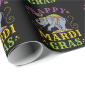 Mardi Gras Elephant Carnival Geschenkpapier (Rolleneckpunkt)