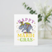 Mardi Gras Elephant Carnival Postkarte (Stehend Vorderseite)