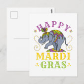Mardi Gras Elephant Carnival Postkarte (Vorne/Hinten)