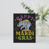 Mardi Gras Elephant Carnival Postkarte (Stehend Vorderseite)