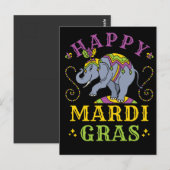 Mardi Gras Elephant Carnival Postkarte (Vorne/Hinten)