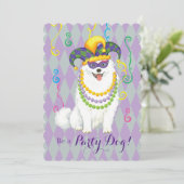 Mardi Gras Eskie Einladung (Stehend Vorderseite)