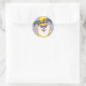Mardi Gras Eskie Runder Aufkleber (Tasche)