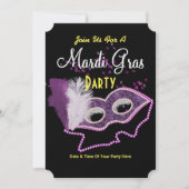 Mardi Gras Extravagant Mask Party Einladung (Vorderseite)