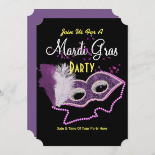 Mardi Gras Extravagant Mask Party Einladung