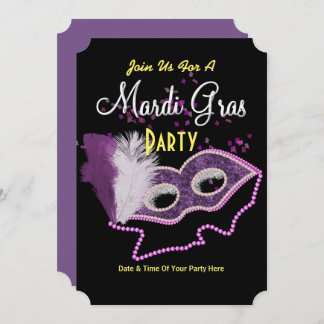 Mardi Gras Extravagant Mask Party Einladung