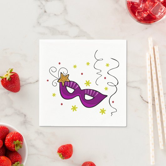 Mardi Gras Eye Mask Karneval Paper Napkins Serviette