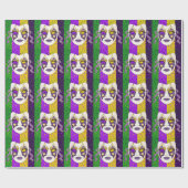 Mardi gras face Throw Kissen Geschenkpapier (Flach)