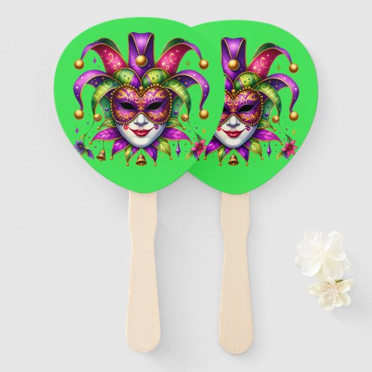 Mardi Gras Fächer (Vorne und Hinten)