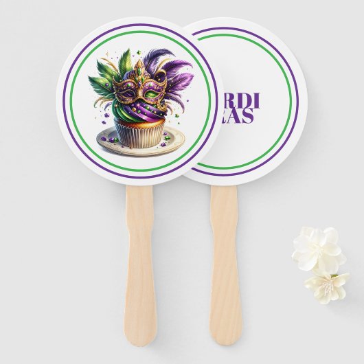 Mardi Gras Fächer (Vorne und Hinten)