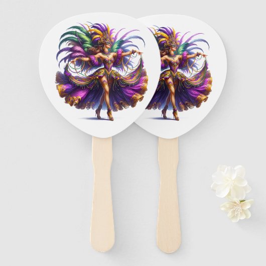 Mardi Gras     Fächer (Vorne und Hinten)