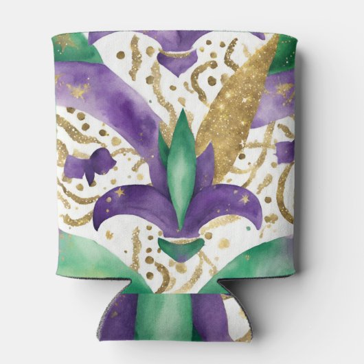 Mardi Gras Farben Cooler Dosenkühler (Rückseite)