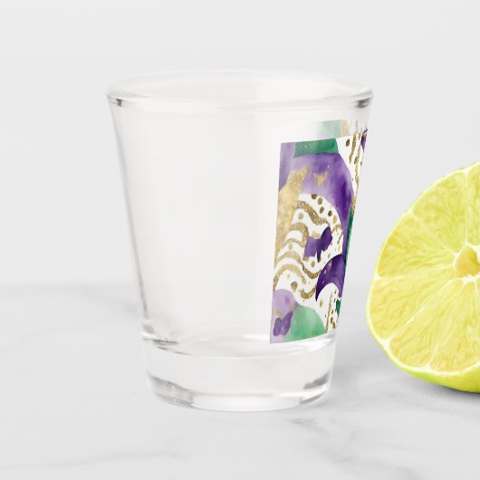 Mardi Gras Farben Cooler Schnapsglas (Links)