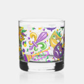Mardi gras Farben Whiskyglas (Rückseite)