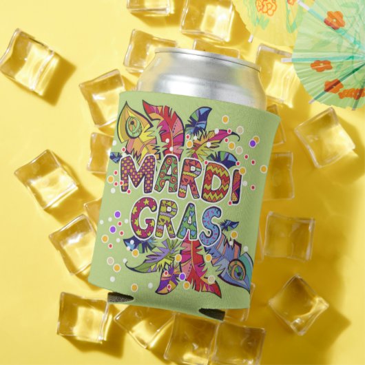 Mardi Gras farbenfrohe Federn Bereit für Ihr Party Dosenkühler (In Situ Sommer)
